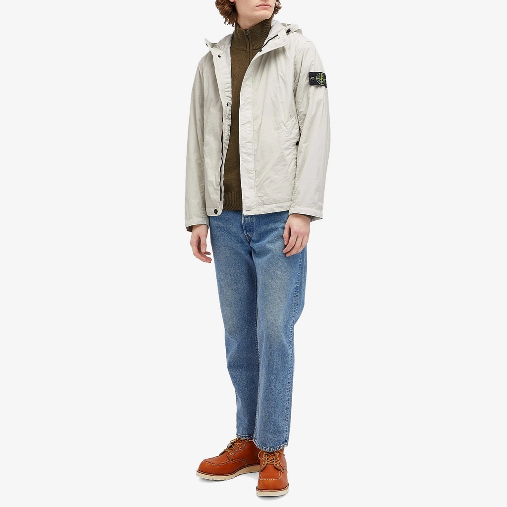 Stone Island Men's Crinkle Reps Hooded Jacket Sky Blue